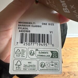 Barbour Waxed Hood in Black NWT